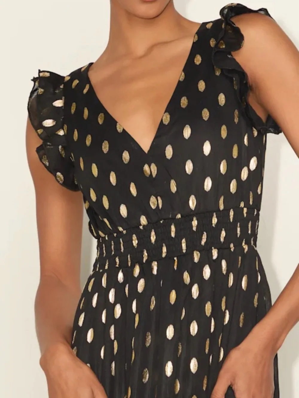 Lulus Black and Gold Dress - Picture 4 of 10